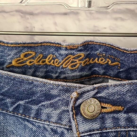 Eddie Bauer Men's 42x27 Classic Basic Heavy Weight Denim Blue Jeans Y2k - Picture 3 of 10